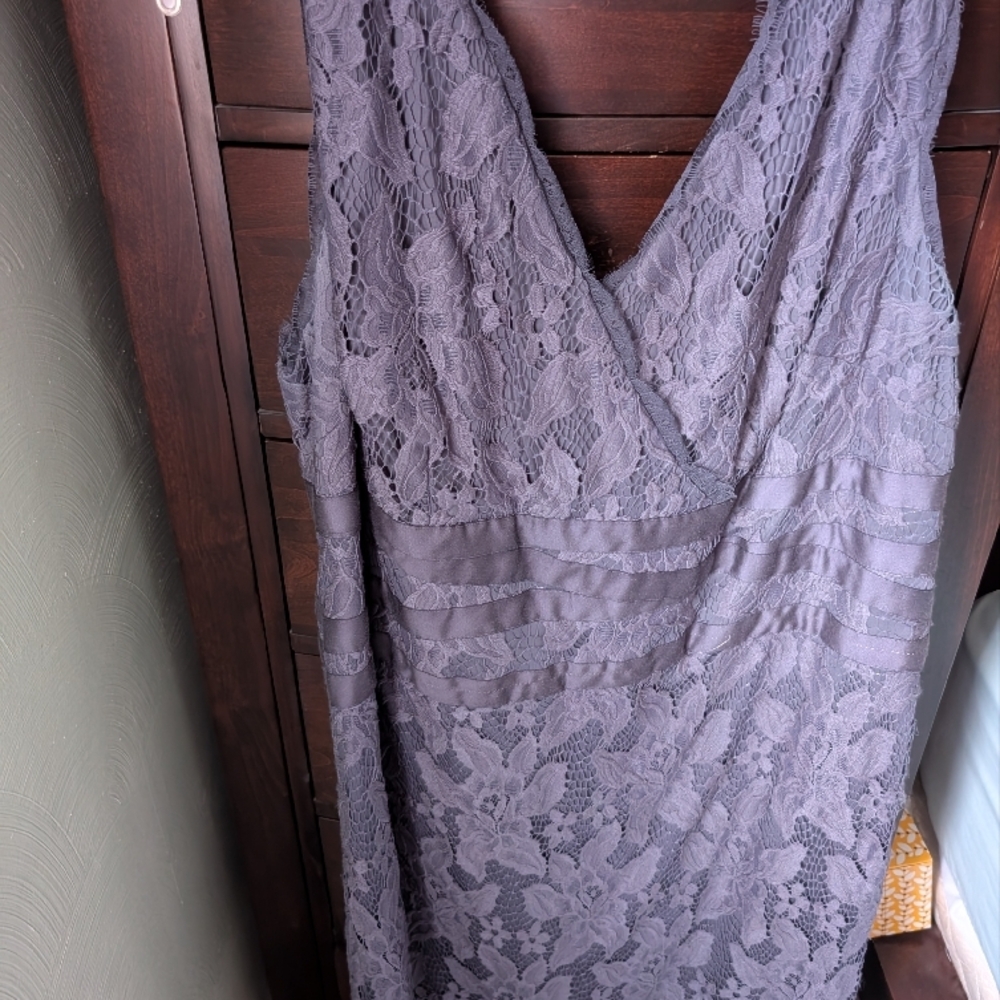 Elegant Lace Grey Dress